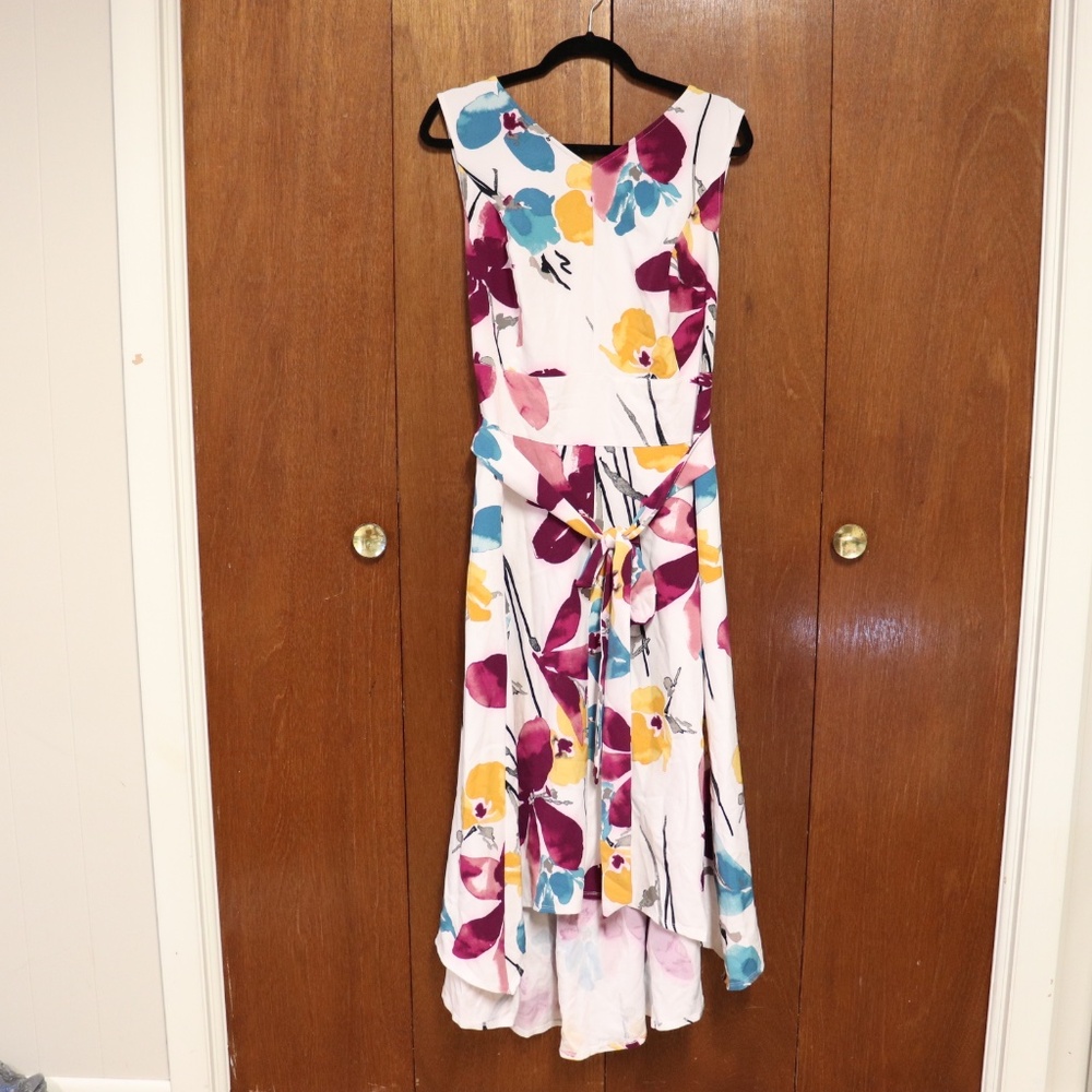 Lane Bryant Floral Fit & Flare Dress | Size 18 | White Multicolor